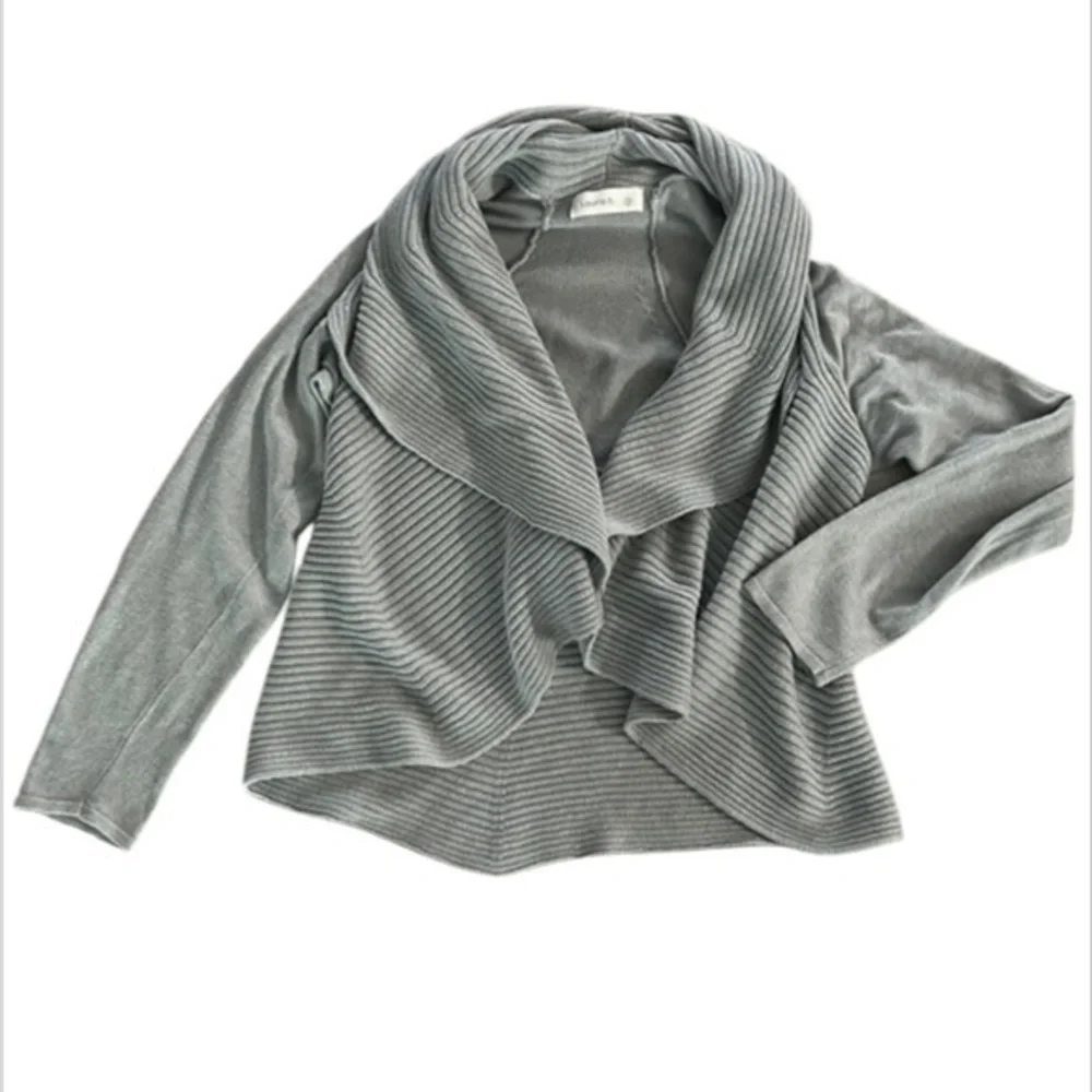 Laurie b. Open front knit cardigan sweater in gray